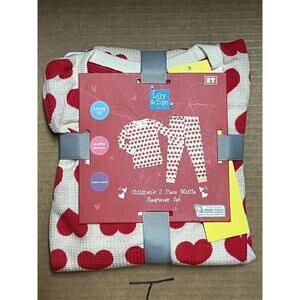 NWT Lilly & Dan Heart Waffle Knit Pajama Set - Toddler Girl 2T